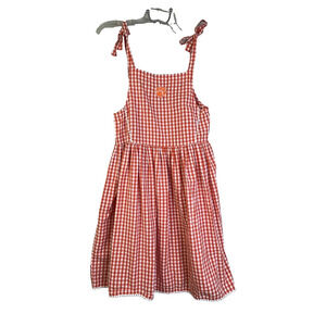 Garb Team Clemson Tigers Dress Girls XL Age 11 - 12 Orange Gingham Gathered
